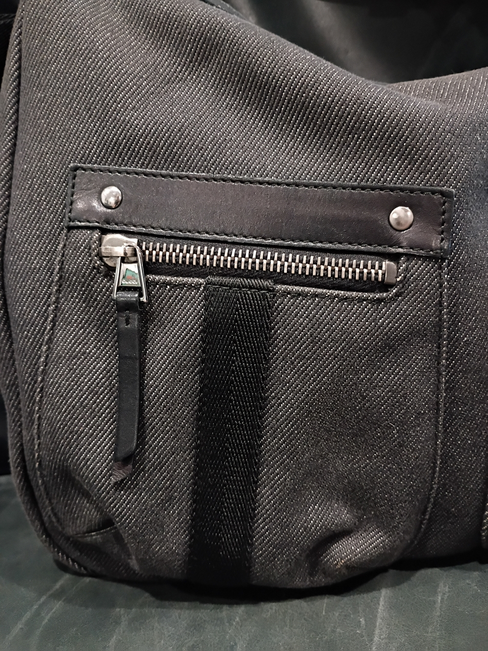 Gucci Black Canvas Hobo Shoulder Bag with Silver Hardware - Picture 9 of 13